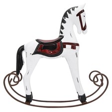 (White)Handmade Wooden Rocking