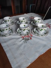 6x Vintage Colclough Ivy Leaf Tea Cups. Saucers & Side Plates Trios