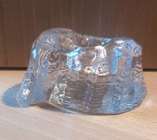 Lovely Irish Crystal Art Glass fern  Mountain Shaped Candleholder Galway Ireland