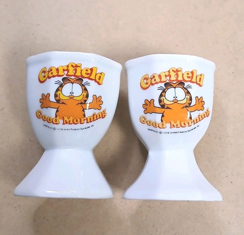 Garfield vintage egg cups - garfield,