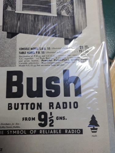 Bush radio advert 1930s - bush,