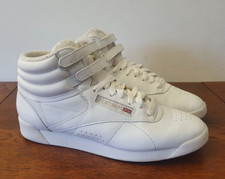Reebok Women's Freestyle Hi Shoes White Trainers.UK Size 5. FREE POSTAGE