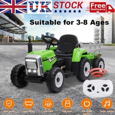 Kids Green Tractor & Trailer