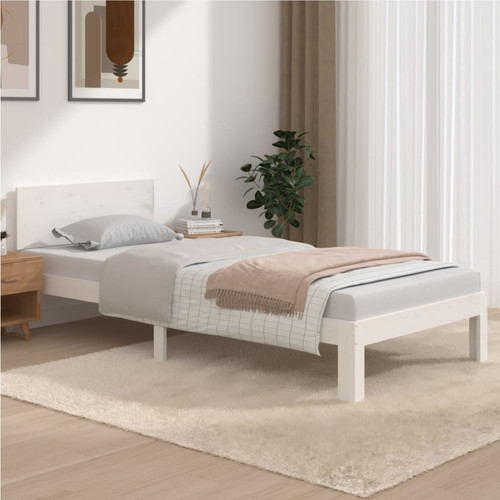 Single bed frame white solid - white,