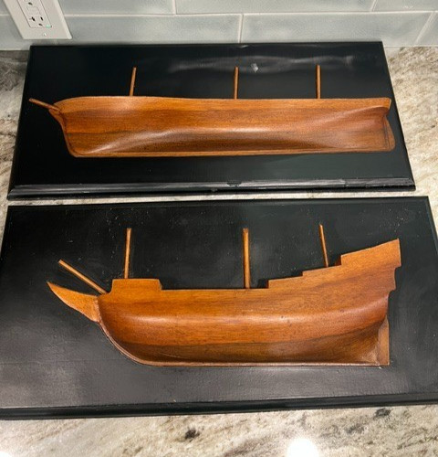 Vintage half hull - hull, mounted