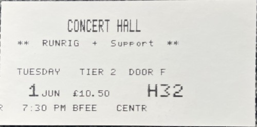 Runrig concert ticket - runrig,