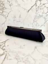Philip Treacy Autograph Cigarette Black Satin Clutch Bag Purse Marks And Spencer
