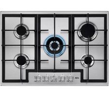 309) AEG HGB75400SM 75 cm Gas Hob with Wok Burner - Stainless Steel