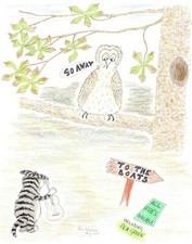 C6 Card: "Pussycat and Irritable Owl No.4" #PeterBrighouseillustrator after Lear
