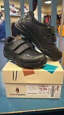 Hush Puppies Boys Shoe Black School Shoe Easy Fasten Jezza