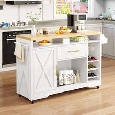 50" White Rolling Kitchen