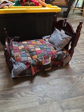Vintage Doll Bed W/ Bedding
