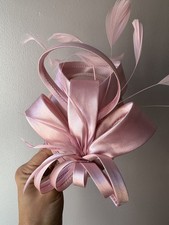 Baby pink Fascinator With Feathers, wedding, races, ascot