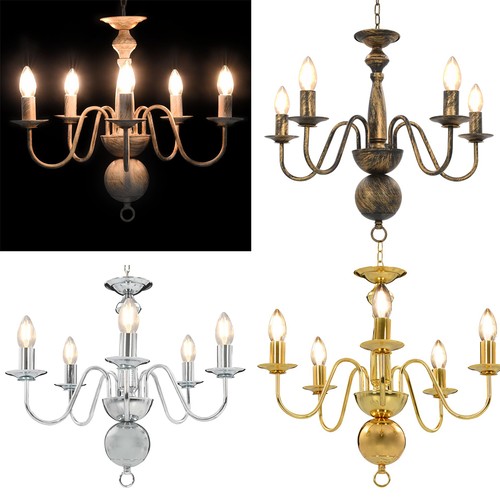 Metal arm chandelier ceiling - 5-arm,