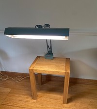 Rare Vintage LINOLITE Mint Green 2 Arm Industrial Machinists Work Bench Light