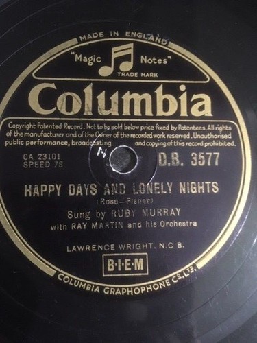 1955 ruby murray happy days - 78,