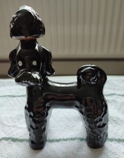 Rynbende Vintage Ceramic Pottery Black Poodle Dog Bottle Cherry Brandy Holland