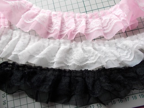 Lace over pleat - lace,