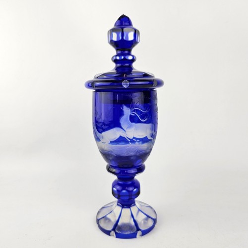 Antique bohemian blue cased - antique,