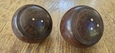 Pair of 4" Vintage Wooden Lawn Bowls