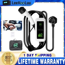 13A EV Charging Cable Type 2 UK Plug 3 Pin Electric Vehicle Portable Car Charger