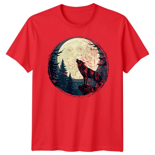 Moonlit howling wolf - moonlit, fantasy