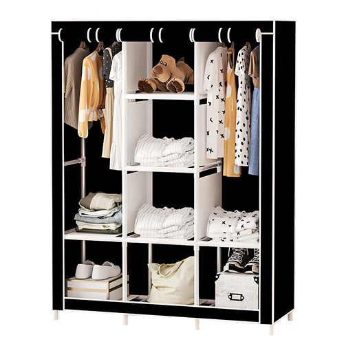 Large canvas fabric wardrobe - large,