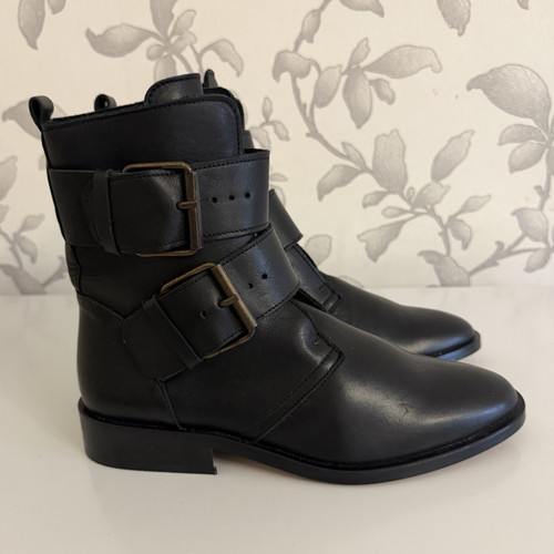 Faith black leather - black, biker