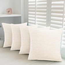 Crushed Velvet Corduroy Filled Cushion Covers 18"X18" Sofa Bed Pillows Pack OF 4