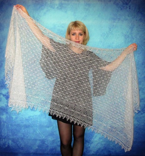 White wool scarf russian - scarf,,