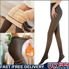 Thermal Tights for Women Fleece Lined Fake Translucent Pantyhose High Waist Warm