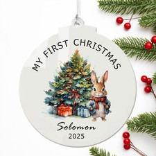 Personalised Baby's First Christmas Bauble Tree Ornaments Gift For Baby Girl Boy
