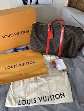 Louis Vuitton Red Keepall Duffle Bag 50