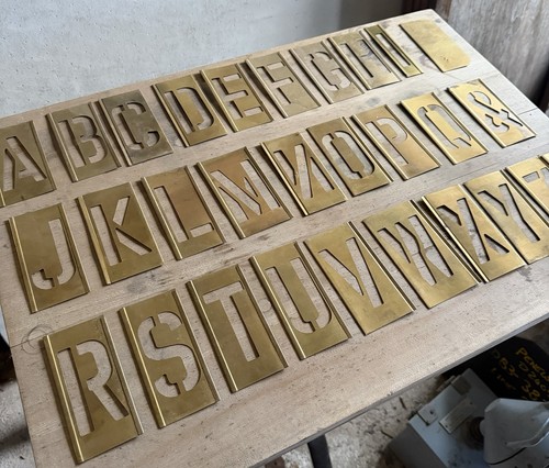 Vintage brass letter stencils - vintage,