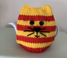 New Hand Knitted Red/Yellow