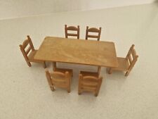 Sylvanian Families Vintage Dining Table and Chairs X 6, 1986