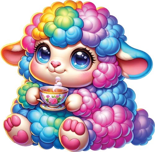 Colourful baby sheep wall art - baby,