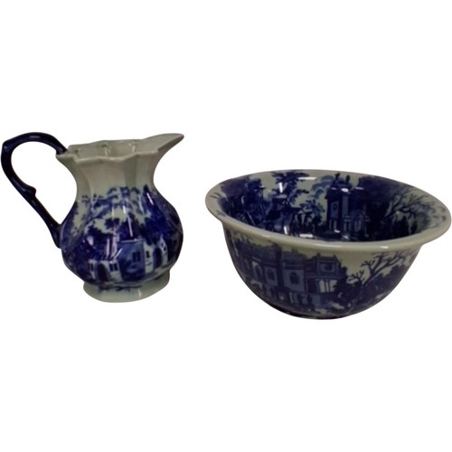 Blue white ceramic jug - white,
