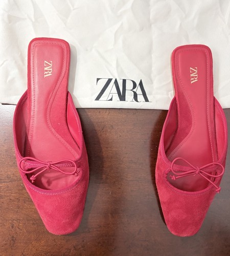 Zara red shoes - velvet, 37