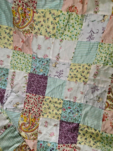 Patchwork quilted bedspread - patchwork,