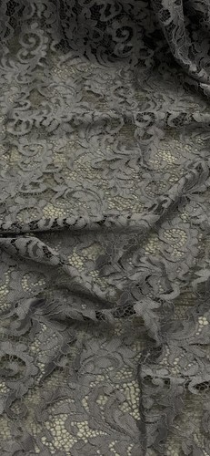 Grey floral guipure - floral,