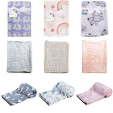 Baby Boy Girl Soft Fleece Blanket Newborn Nursery Pram Car Crib Moses Basket