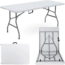 6ft Folding Table Trestle Camping Party Picnic BBQ Stall Garden Indoor Outdoor