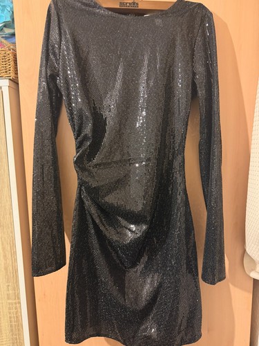 Sparkly black sequin - black,
