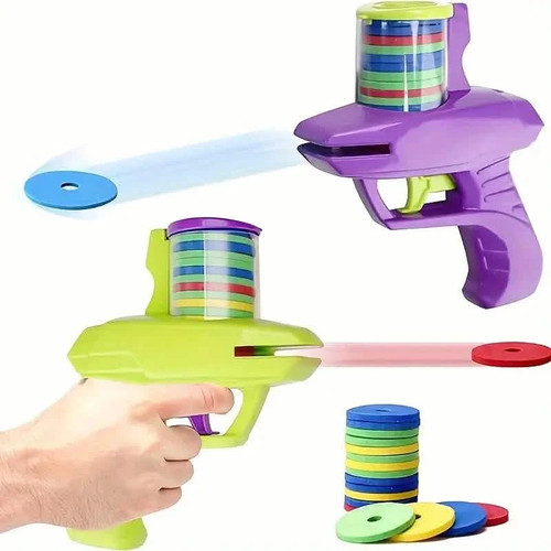 Flying foam disc launcher - flying,