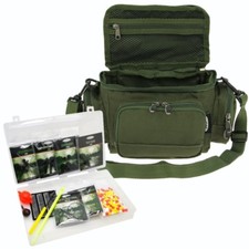 MINI CARRYALL FISHING BAG & TERMINAL TACKLE BOX SET CARP COARSE MATCH NEEDLE