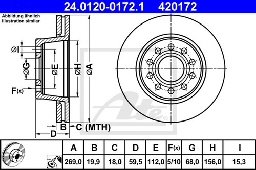 New brake disc for - new, audi:a6
