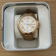 FOSSIL Watch Cecile AM4532 Rose Gold with Leather Strap Ladies Boxed