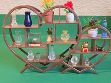 doll house modem hearts intwined brown shelving with fish tank/plants/ ect 1.12