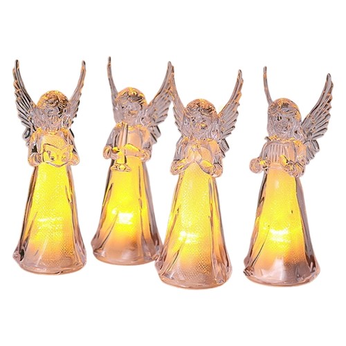 4pcs clear angel lamp - clear, battery
